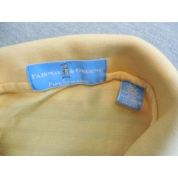 Fairway Greene Polo Men Sz L Pureformance The Players Golf Yellow Short Sleeve - Picture 3 of 7